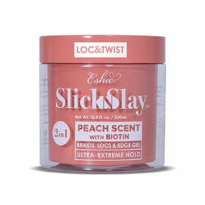 Esha Slick N Slay 2in1 Braids Locs & Edge Gel - Ultra Extreme Hold  16.9oz - Peach