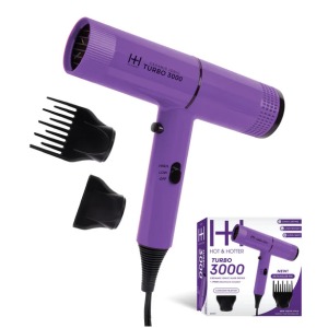 Hot & Hotter Turbo 3000 Ceramic Ionic Hair Dryer #5926 - Purple
