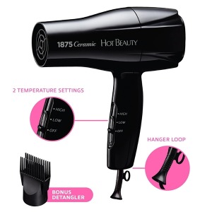 Hot Beauty 1875 Ceramic Hair Dryer #HBD02N