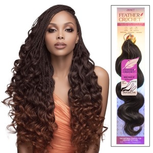 Feather Crochet Braid Extensions - Body 18 Inch - # M. Auburn