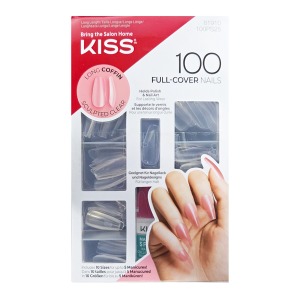 Kiss 100 Full-Cover Nails Long Coffin Sculpted Clear #100PS25
