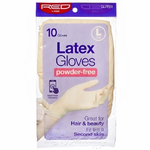 Red By Kiss GLPF03 Latex Gloves Powder Free Large 10 gloves