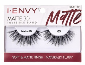 Kiss I Envy Matte 3D Invisible Band Eyelashes  Soft & Matte Finish - Naturally Fluffy #KMEI03