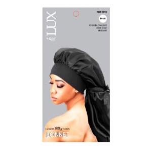 Qfitt Luxury Silky Satin Reversible Bonnet Adults #7006 Onyx Braid