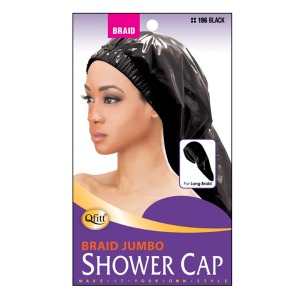 Qfitt Braid Jumbo Shower Cap #196 - Black