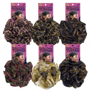 Qfitt Chiffon Flower Pttern Turban #280