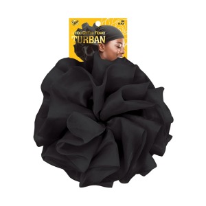 Qfitt Jumbo Chiffon Flower Turban #286 - Black