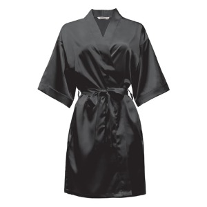 Lux Satin Robe #3701 - Black