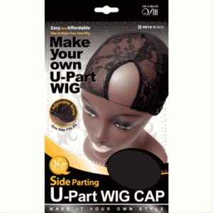 M&M Headgear QFitt U-Part Wig Cap Side Parting #5014 Black