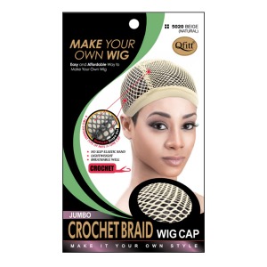QFitt Jumbo Crochet Braid Wig Cap - Regular #5020 - Beige