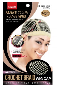 Qfitt X-Large Micro Braid Crochet Wig Cap #5035 - Beige