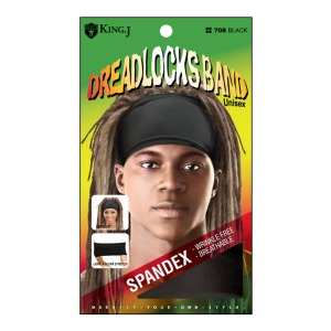 King J Spandex Dreadlocks Band #708 - Black