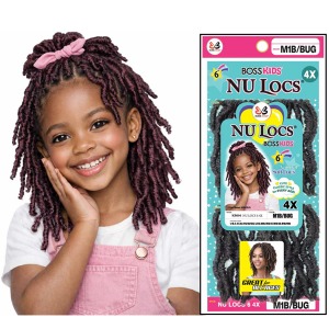 Kids 4 x NU Locs Crochet Braid 6 Inch - # 1B