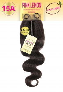 Pink Lemon 15A - 2x6 Closure - Body Wave 12 Inch - # Natural