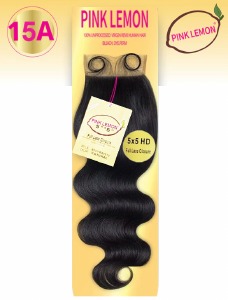 Pink Lemon 15A - 5x5 Closure - Body Wave 12 Inch - # Natural