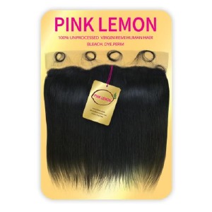 Pink Lemon 13A Unprocessed Human Hair Closure - Straight - 13x4 - 12" - #Natural