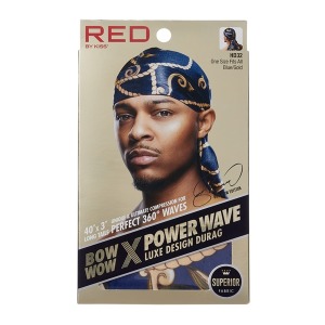 Red Bow Wow x Power Wave Luxe Design Durag #HD32 - Blue/Gold Red Bow Wow x Power Wave Luxe Design Durag #HD32 - Blue/Gold