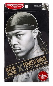 Red by Kiss Bow Wow x Power Wave Velvet Luxe Durag #HD71 - Black