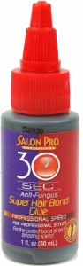 Salon Pro 30 Second Super Hair Bonding Glue 1oz Black