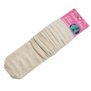 SGB Slouch Socks - Gold Glitter - White