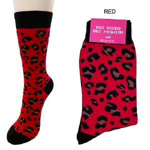 SGB Socks - Leopard Print - Red