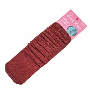 SGB Slouch Socks - Silver Glitter - Burgandy