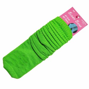 SGB Slouch Socks - Silver Glitter - Neon Green