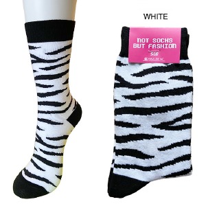 SGB Socks - Zebra Print - White