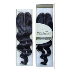 Simply Hand Tied Lace Parting Piece Natural Deep - 16 Inch - # Natural Black