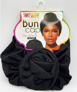 TouchDown Self-Styled Bun Cap Wooven Black #TBC035