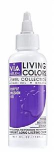 Via Natural Living Colors Semi Permanent Hair Color 4oz #118 - Purple Passion 4oz