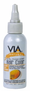 Via Natural Semi Permanent Hair Color with Aloe Vera #28 - Sassy Gold 2oz