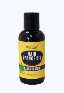 Wellos Hair Sponge Oil Black Castor 4oz #WLC30BLA