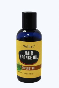 Wellos Hair Sponge Oil Coconut 4oz #WLC30COC