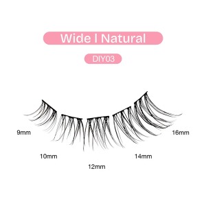 Additional picture of DIY Cluster Lashes Wide I Natural #DIY03 - 77pcs