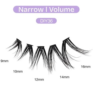 Additional picture of DIY Cluster Lashes Narrow I Volume #DIY36 - 112pcs