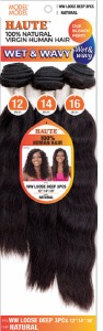 Additional picture of Haute H/H Wet & Wavy Bundle Hair Loose Deep Curl - # Natural