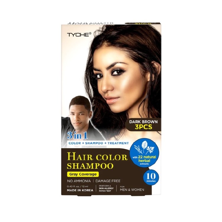 Tyche Magic Hair Color Shampoo Dark Brown #HLSM03