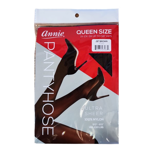 Ultra Sheer Pantyhose Queen Size - #7563 - Jet Brown