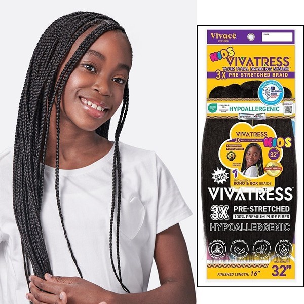 Vivatress Kid 3X Braid 32 Inch - # 1B