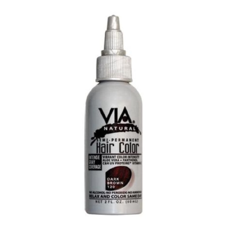 Via Natural Semi Permanent Hair Color 4oz #120 - Dark Brown
