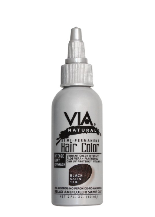 Via Natural Semi-Permanent Hair Color Black Satin #128 2oz