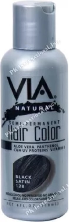 Via Natural Semi-Permanent Hair Color Black Satin #128 4oz