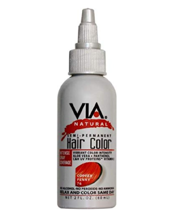 Via Natural Semi Permanent Hair Color with Aloe Vera #76 - Cooper Penny 2oz