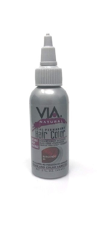 Via Natural Semi Permanent Hair Color with Aloe Vera #84 - Burgundy 2oz