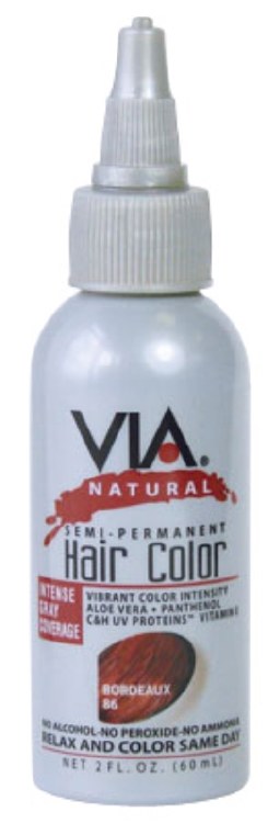 Via Natural Semi Permanent Hair Color with Aloe Vera #86 - Bordeaux 2oz