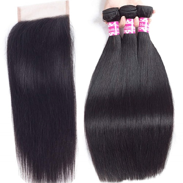 Vine Unprocessed Virgin Hair 4pc Straight - 12"-14"-16" - # 1