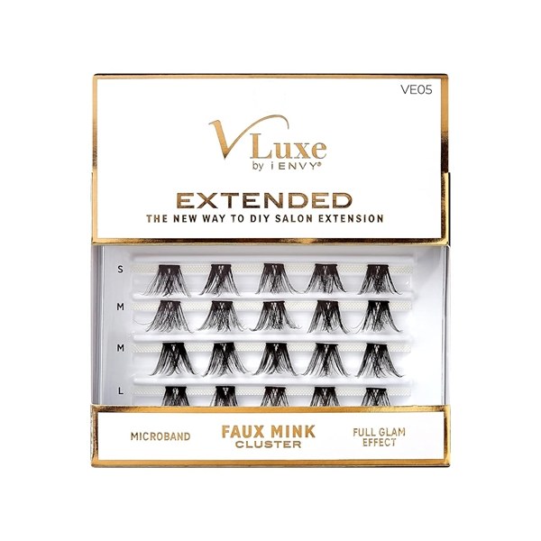 V-Luxe Extended Eyelash Faux Mink Cluster #VE05 - Full Glam