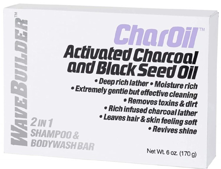 WaveBuilder CharOil 2 in 1 Shampoo & Body Wash Bar 6oz