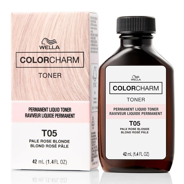 Wella Color Charm Permanent Liquid Hair Toner 1.4oz #T05 - Pale Rose Blonde